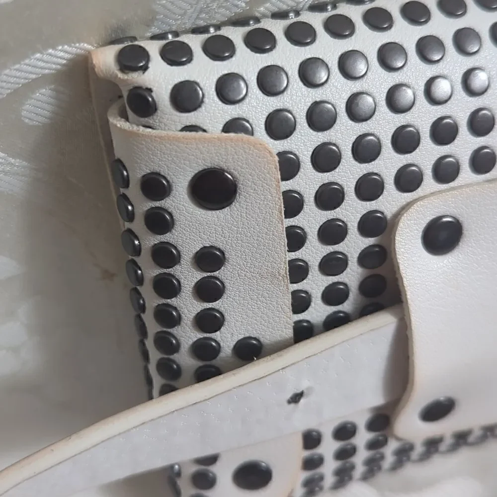 Torrid Faux White Leather Rivet Belt Bag